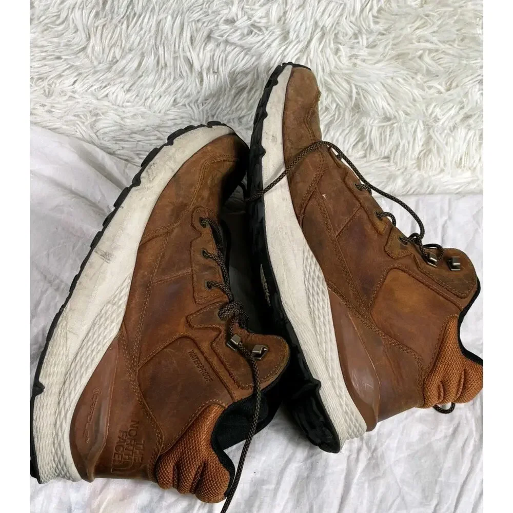 The North Face Vals II Mid Leather Boots Mens Size 13 Waterproof Brown NF0A819J